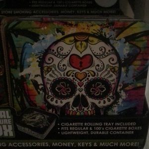 Candy Skull Metal Box with rolling tray